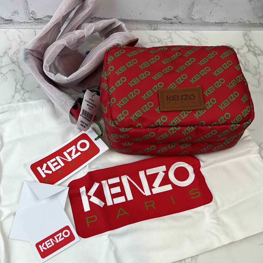 KENZO Logo Print Crossbody Red
